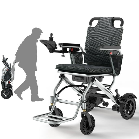 Nguyen Quach 15mi 36lb Folding Electric Wheelchair for Adults, Compact Lightweight Wheelchair, C