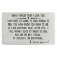thumbnail image 1 of Ngxiha Anniversary Wallet Insert Card, for Men or Women, Engraved Wallet Insert for Boyfriend Husband Him, Valentine Birthday Wedding Deployment Gifts Cards for Couples, 1 of 9