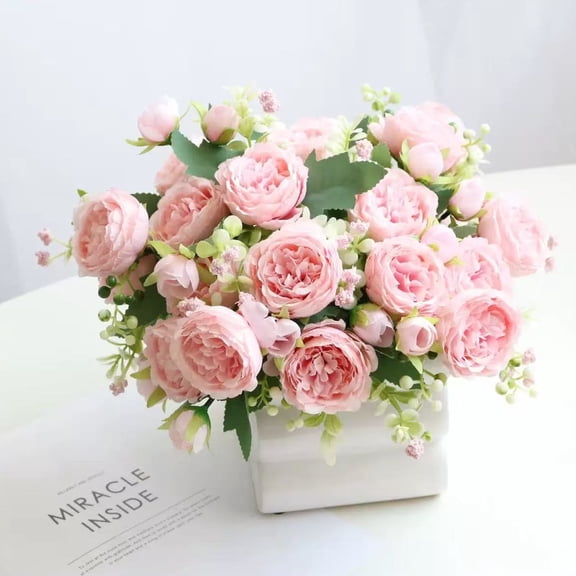 Ngxiha Artificial Miniature Persian Rose Bouquet，5-Head Artificial Roses Bouquet Elegant Rose Bunch for Centerpiece Tables Weddings and Home Decor"