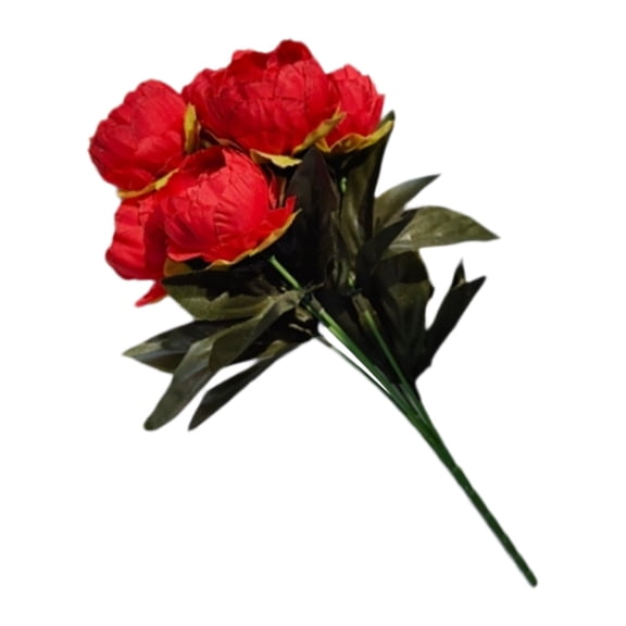 Ngxiha Home Decor Ornament - 6 Small Peony Flowers, Artificial Silk Peony Bouquet, Suitable for Weddings And Home Decoration