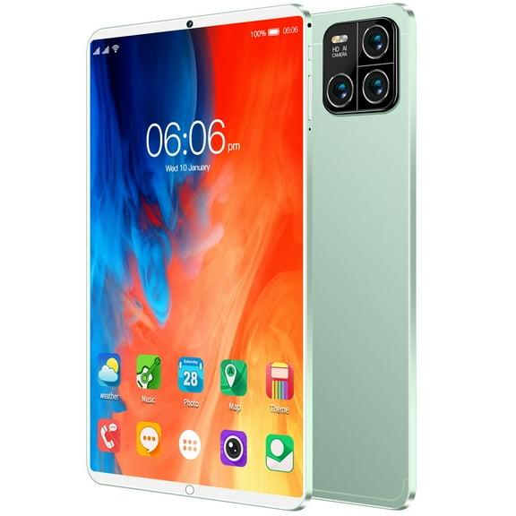 Nhthy 10.1-inch Smart Tablet with 3500mAh Battery, Android 5.1 Dual SIM Calling Tablet, 1G+16G HD Display Gaming Tablet, MTK6592 Chipset Quad-Core Smart Device Green