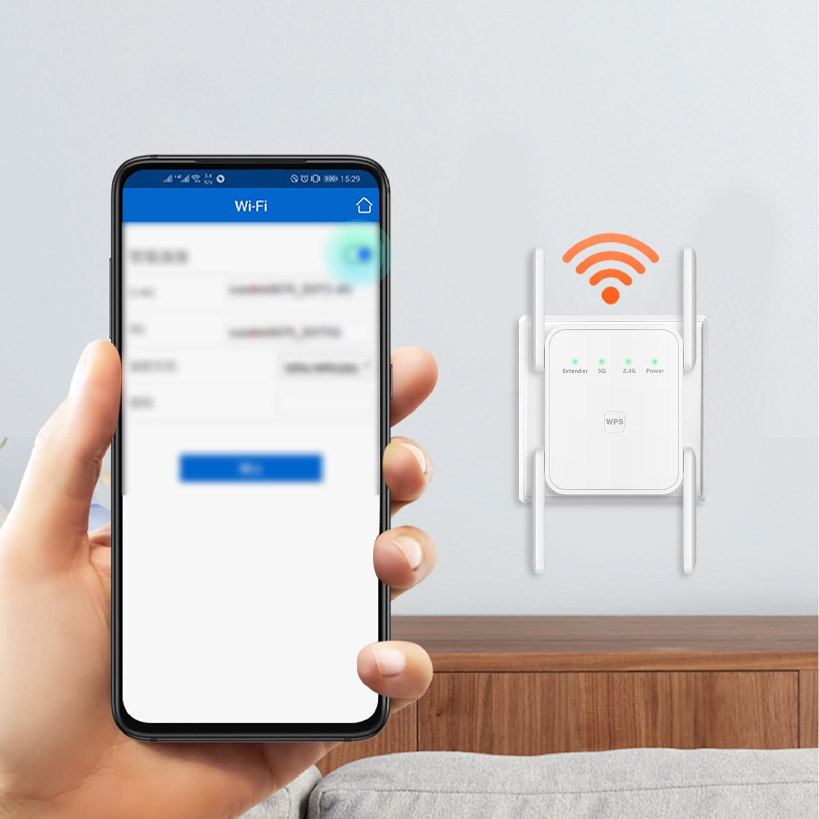 Nhthy 1200M Dual Band WiFi Extender with Port, Wireless Signal
