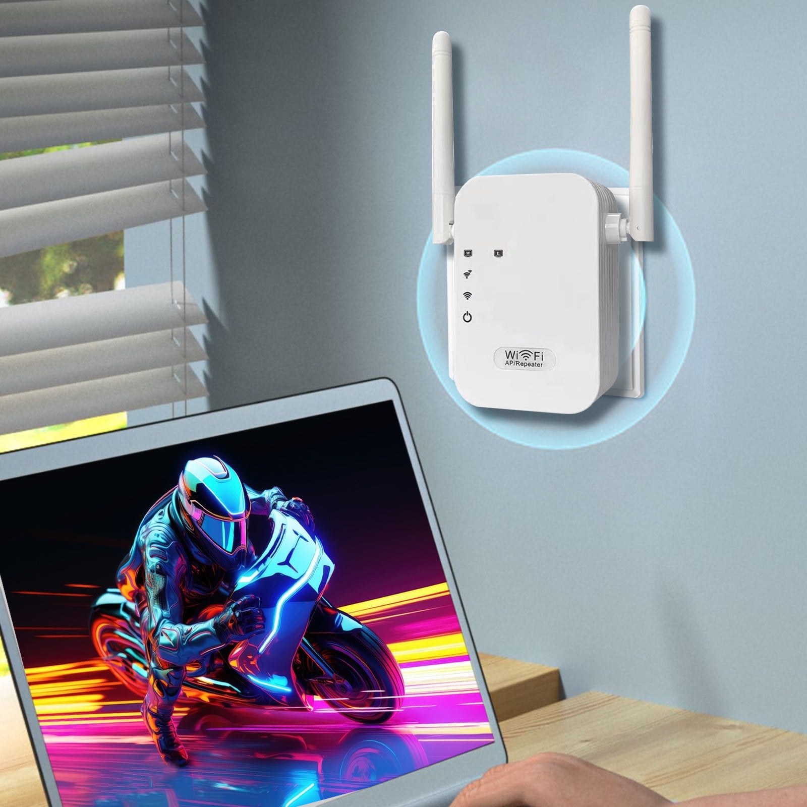 Nhthy 300M 2.4G WiFi Range Extender with Port, Wireless