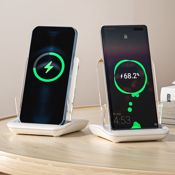 Nhthy 65W Wireless Charger, Magnetic Charging Heads, Fast Charging, Crystal Illuminated Charger, Vertical Desktop Design, Stereo Sound, 15W Wireless Power Bank, Cooling System, High Conversion Rate.