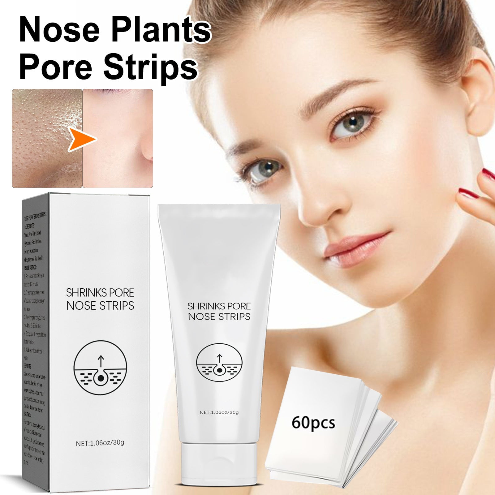 Nhthy Aloe Blackhead Removal Nose Mask, Pore Shrinkage Nasal Patch Kit