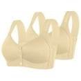thumbnail image 1 of Nhthy Bras for Older Women Push up Breathable Front Closure Daisy Bras Full Support No Underwire Plus Size Everyday Bra Beige 36, 1 of 5
