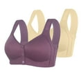 thumbnail image 1 of Nhthy Daisy Bra for Seniors, Front Snap Closure Bras, Front Snaps Daisy Bras for Older Women Purple 48, 1 of 7