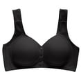 thumbnail image 1 of Nhthy Daisy Bras for Older Women Front Closure No Underwire Breathable Bras Comfy Full Coverage Push Up Cotton Ellymuse Bra Black M, 1 of 8