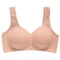 thumbnail image 1 of Nhthy Daisy Bras for Older Women Front Closure No Underwire Breathable Bras Comfy Full Coverage Push Up Cotton Ellymuse Bra Pink M, 1 of 8