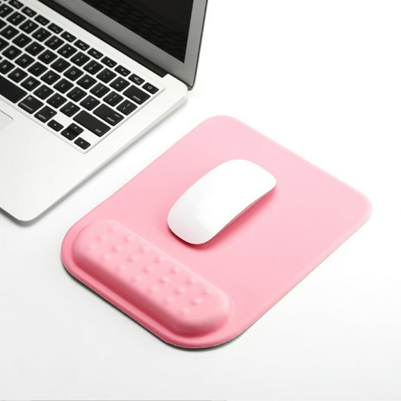 Nhthy Ergonomic Wrist Support Mouse Pad for Carpal Tunnel Relief, Non-Slip Silicone Mouse Pad with Memory Foam, Comfortable Design Mouse Pad for Long Hours Use. Pink