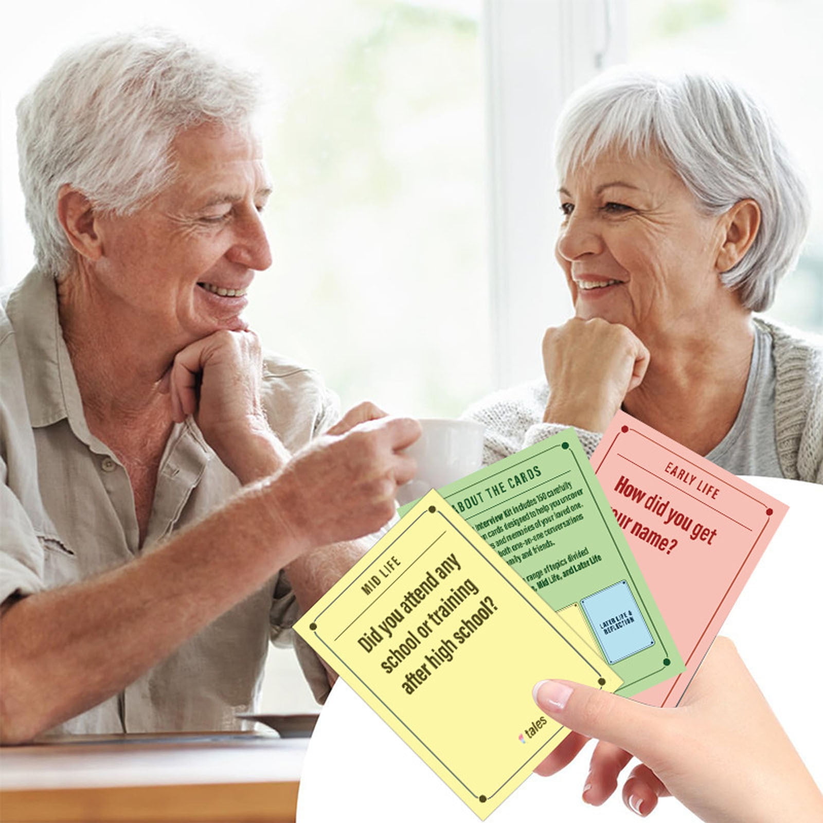 Nhthy Life Story Interview Kit Cards for Grandparents Generational