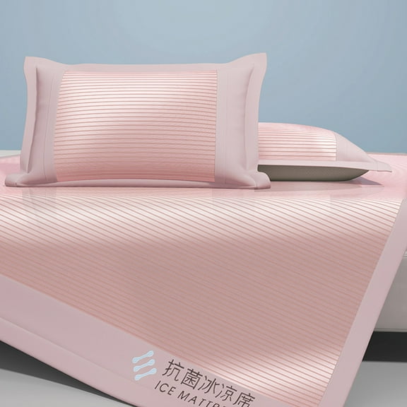 Nhthy Rattan Summer Sleeping Mat, Cool Bed for Home & Dormitories, Foldable Cool Mat, Breathable Polyester, Comfortable Sleep, Cooler Mattress Set, Non-Slip Design, Exquisite Craftsmanship. Pink