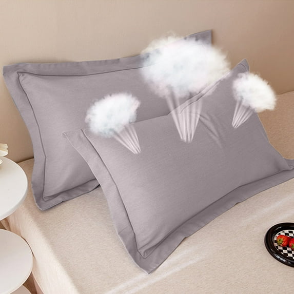 Nhthy Ultra Soft Microfiber Pillowcase Set of 2 with Envelope Closure, Breathable Cotton Pillowcase Covers for Ultimate Comfort, Soft and Cozy Polyester Pillowcases for a Good Night's Sleep. Gray