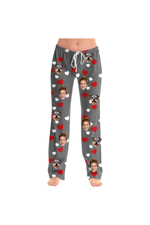 Unisex Custom Graphic Lounge Pants, Exclusive Valentine Pattern Print, Elastic Drawstring Waist, Loose Comfortable Home Casual Pants Dark Gray S