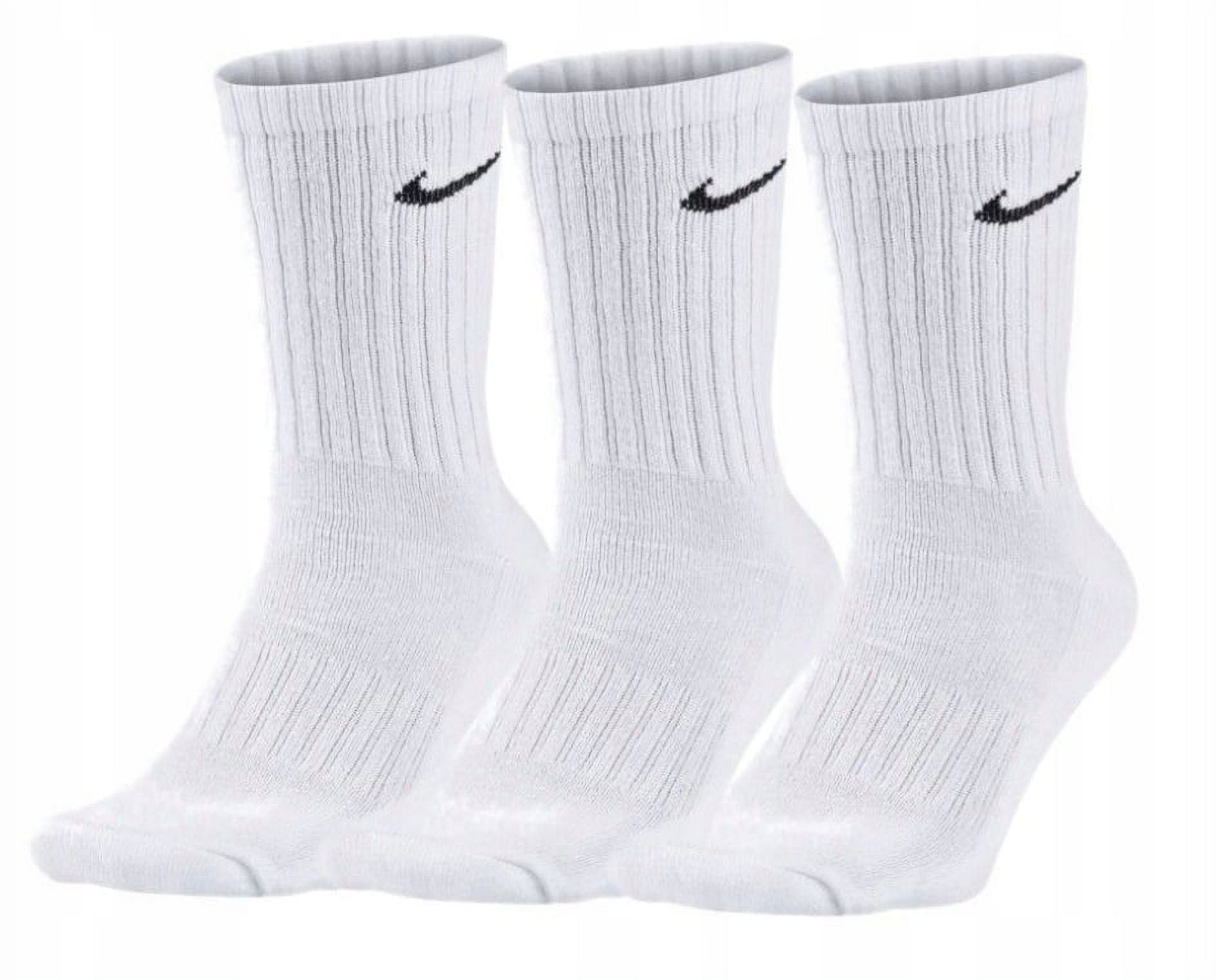 Ni-KE Women's Everyday Cotton Cushioned Crew Training Socks White Size ...