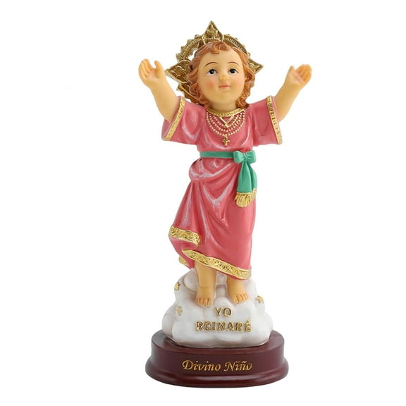 NiO Estatua Jesus Divine Child Figure On Base Religious Resin Crafts