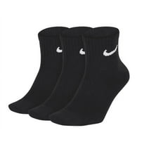 Ni-ke Shock Absorbing Ankle Daily Athletic Training Socks (Men's Sizes 6-8) (Black 3 Pair)