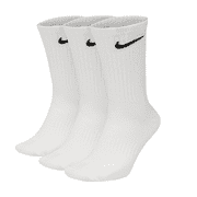 WOOTECK Ni-ke Unisex Everyday Plus Cushion Crew Socks 3-Pair Pack L size (shoe size 8-12) (White)