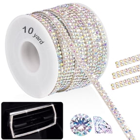 NiArt 10-Yard Self Adhesive Crystal Rhinestone Ribbon,Durable Sparkling Glass Diamond Decoration Ribbon for Car Interior,Tech Gadget,Easy to Apply Strong Adhesion Long-Lasting Brilliance (Iridescent)