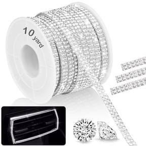 NiArt 10-Yard Self Adhesive Crystal Rhinestone Ribbon, Durable Sparkling Glass Diamond Decoration Ribbon for Car Interior, Tech Gadget &More, Easy to Apply Strong Adhesion for Long-Lasting Brilliance