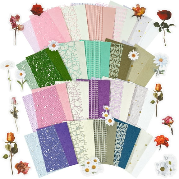 NiArt Scrapbook Decorative Paper Kit for Creative Projects, Home Decoration, Card Making, Personalized Journals, 4 Packs Assorted Colors & Materials for Journals, Scrapbooks, Photo Frames &DIY Crafts