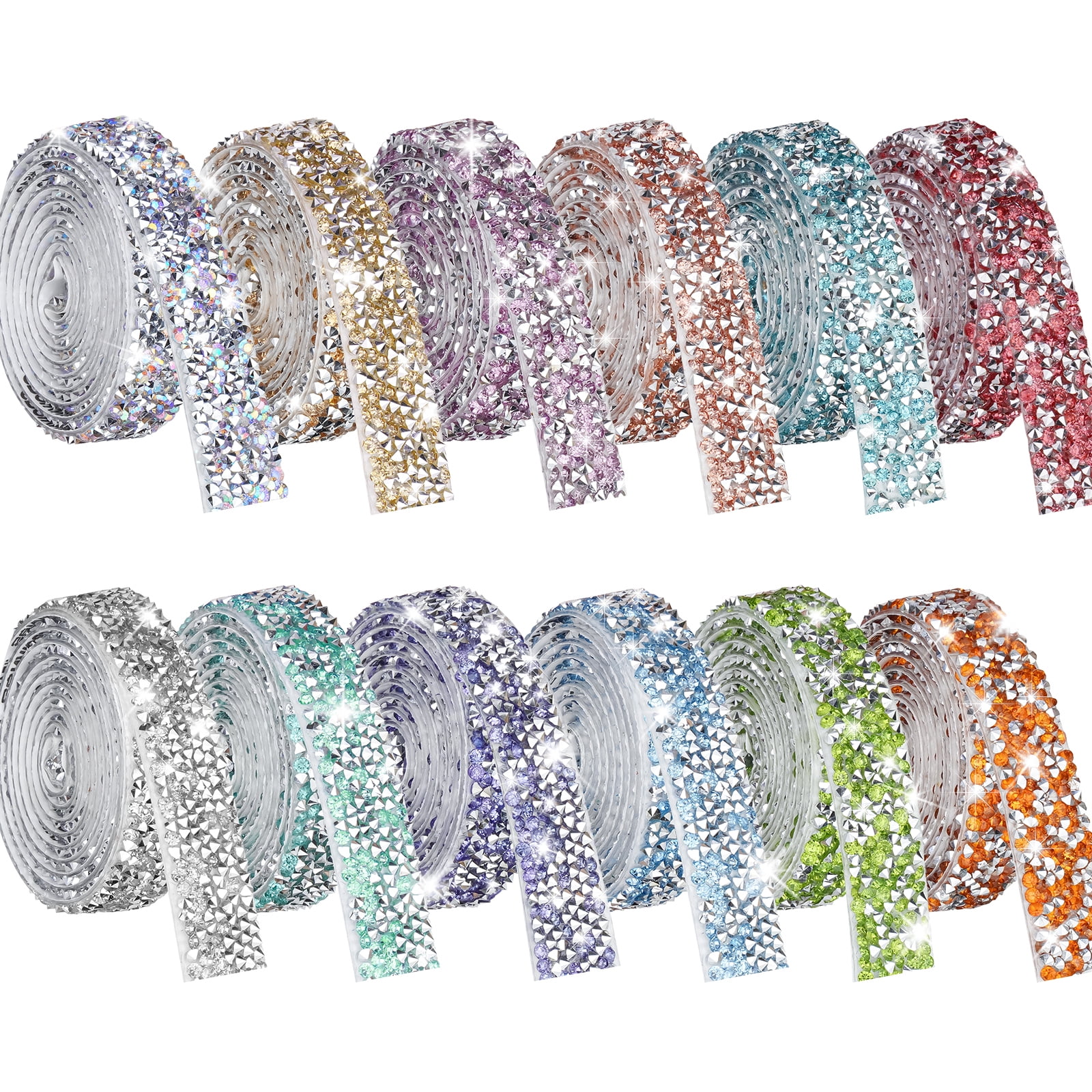 NiArt Self Adhesive Crystal Rhinestone Diamond Ribbon 12 Rolls Multi ...