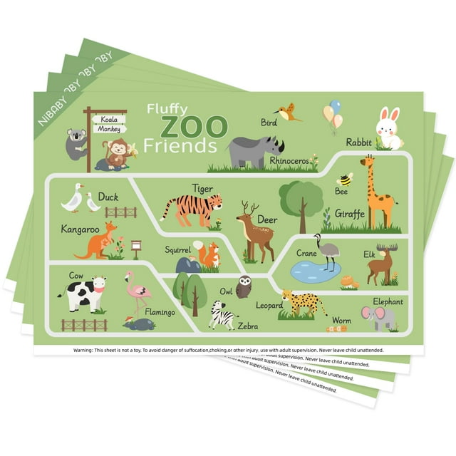 NiBaby Educational Disposable Placemats for Baby & Toddlers 40 Pack