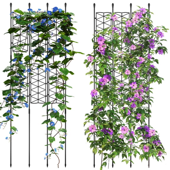 NiHome 12-Pack 50 Inches Garden Trellis for Climbing Plants Outdoor, Plant Support Trellis Cage for Clematis, Roses, Jasmine and Vines Such as Tomatoes, Grapes, Cucumbers and Blackberries