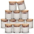 NiHome 12 Pack 6oz DIY Candle Making Jars, Embossed Glass with Lids for