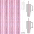 thumbnail image 1 of NiHome 12-Pack Glitter Replacement Straws for Stanley Tumbler 40OZ & 2 Cleaning Brushes Set, 12" Length BPA-Free Durable PETG Material for Various Beverages & Cups, Adds Sparkle to Your Drinks (Pink), 1 of 8