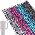 thumbnail image 1 of NiHome 12-Pack Reusable Plastic Straws Fit for Stanley 40oz & 30oz Tumbler, 12" Long Leopard Straws Fit for Simple Modern, Quencher, Yeti, Meoky with 2 Brushes, Durable BPA-Free (4 Colors), 1 of 10