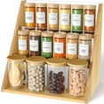 thumbnail image 1 of NiHome 3-Tier Multi-Purpose Spice Rack for Spice Jars, Cosmetics & More, Widened Design Bamboo and Acrylic Organizer for Large Jars, Transparent Front Panels and Increased Height for Clear Visibility, 1 of 8