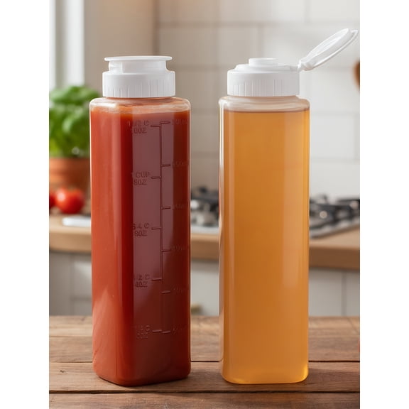 NiHome No Drip Honey Dispenser, 10 oz BPA-Free - Superior Leak-Proof Design Ensures Precise, Mess-Free Pouring with a Simple Squeeze. Perfect for Honey, Syrup, Ketchup & More (2PCS)