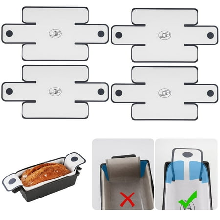 NiHome 4-Pack Silicone Bread Loaf Pan Liners, Reusable and Nonstick Silicone Bread Sling, Fit for 9x5, 9.5x5, and 10x5 Inch Loaf Pans, Dishwasher Safe, Easy to Clean (White)