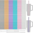 thumbnail image 1 of NiHome 40oz Straws, 24 Pack Glitter Plastic Straws Fit for Stanley 40 oz Tumbler, Assorted Color Reusable Straws 12 Inch with 4 Brushes - Durable PETG, BPA-Free, with Laser-Induced Sparkle, 1 of 9