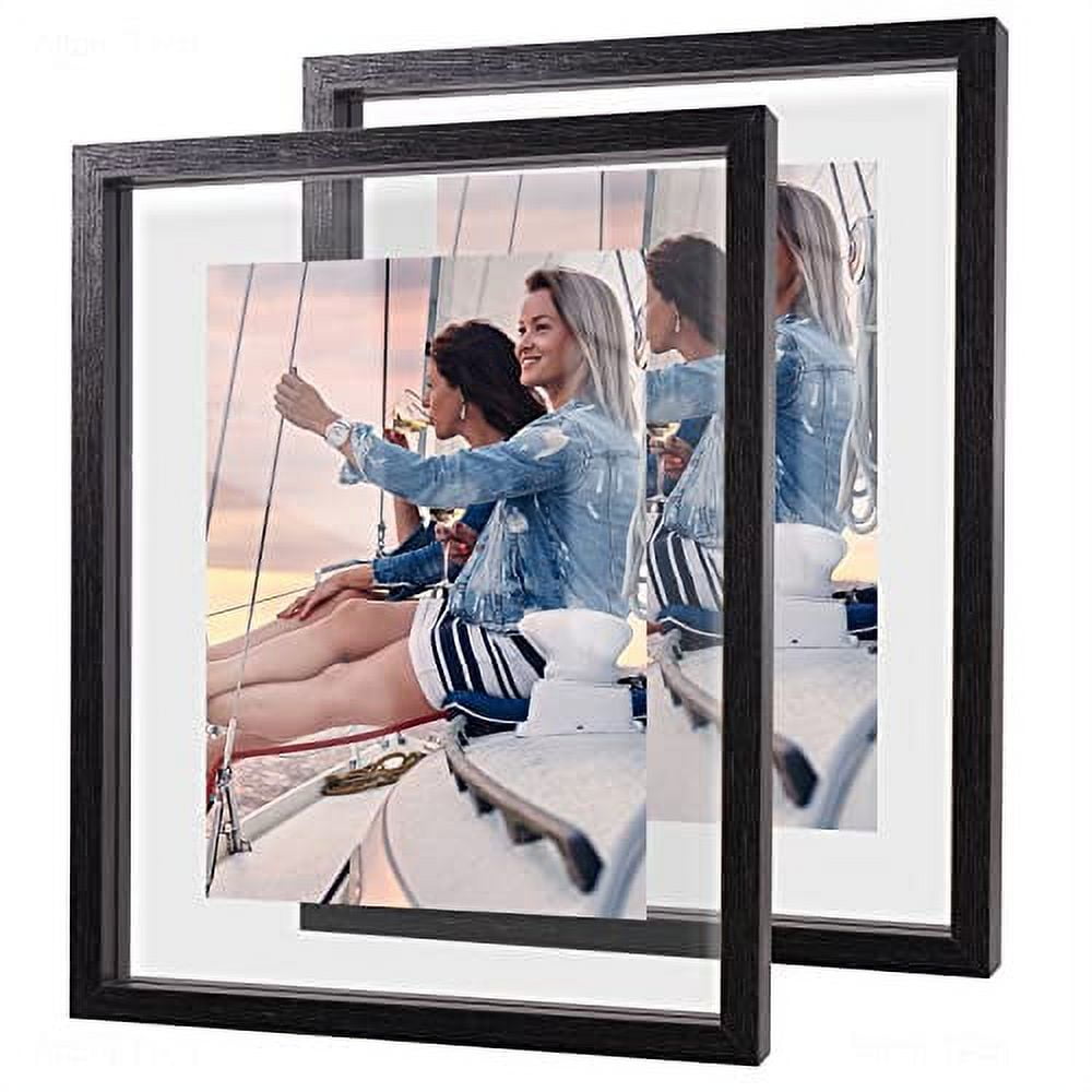 NiHome 4x6 Floating Picture Frame Set of 2, Multi Size Double Glass