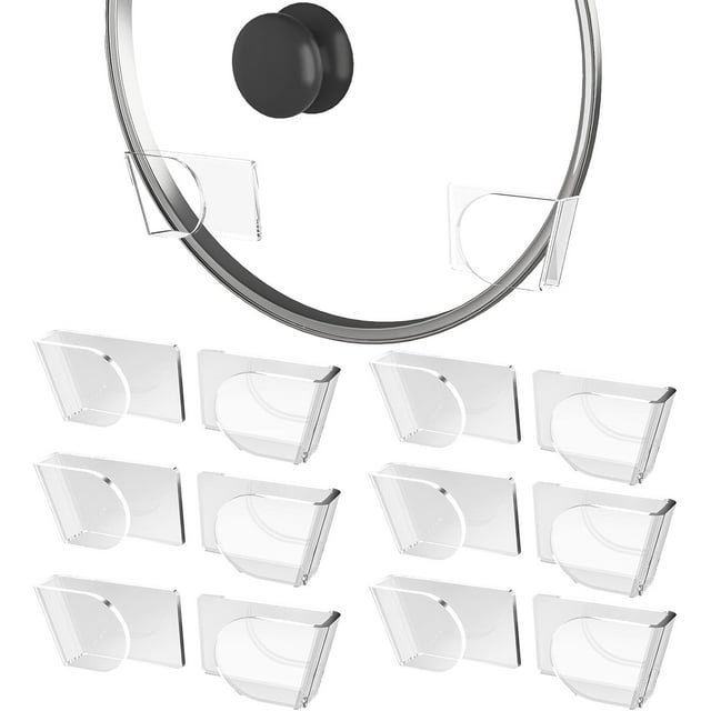 NiHome 6 Pcs WallMounted Acrylic Pot Lid Organizer with Advanced NanoGel Adhesive, Pot Lid