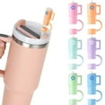 thumbnail image 1 of NiHome 6Pcs Silicone Straw Tip Cover, Straw Cap Cover Fit for Stanley Cup, 10mm Straw Toppers Compatible with Stanley Tumbler, Dust-proof Drinking Straw Tip Lids, BPA-Free, Reusable, Heat-Resistant, 1 of 6
