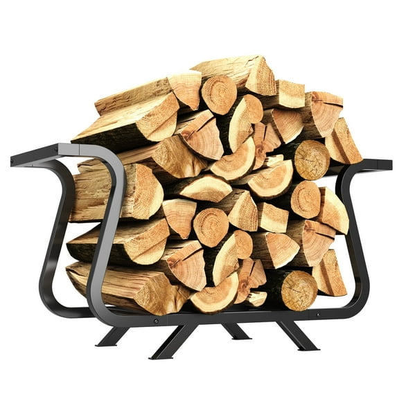 NiHome Cauldron-Style Firewood Rack, Compact Log Holder for Indoor/Outdoor Use, 450 lbs Capacity, Keeps Firewood Dry, Perfect for Fire Pits, Fireplaces, Wood Stoves, BBQ Grills, Easy Assembly