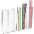 thumbnail image 1 of NiHome Clear Acrylic Straw Holder Fits Different Lengths, Fully Enclosed Design for Neat Cabinet Organization, Adhesive Backing Easy Wall or Cabinet Installation,Space-Saving Compact Size for Kitchen, 1 of 7