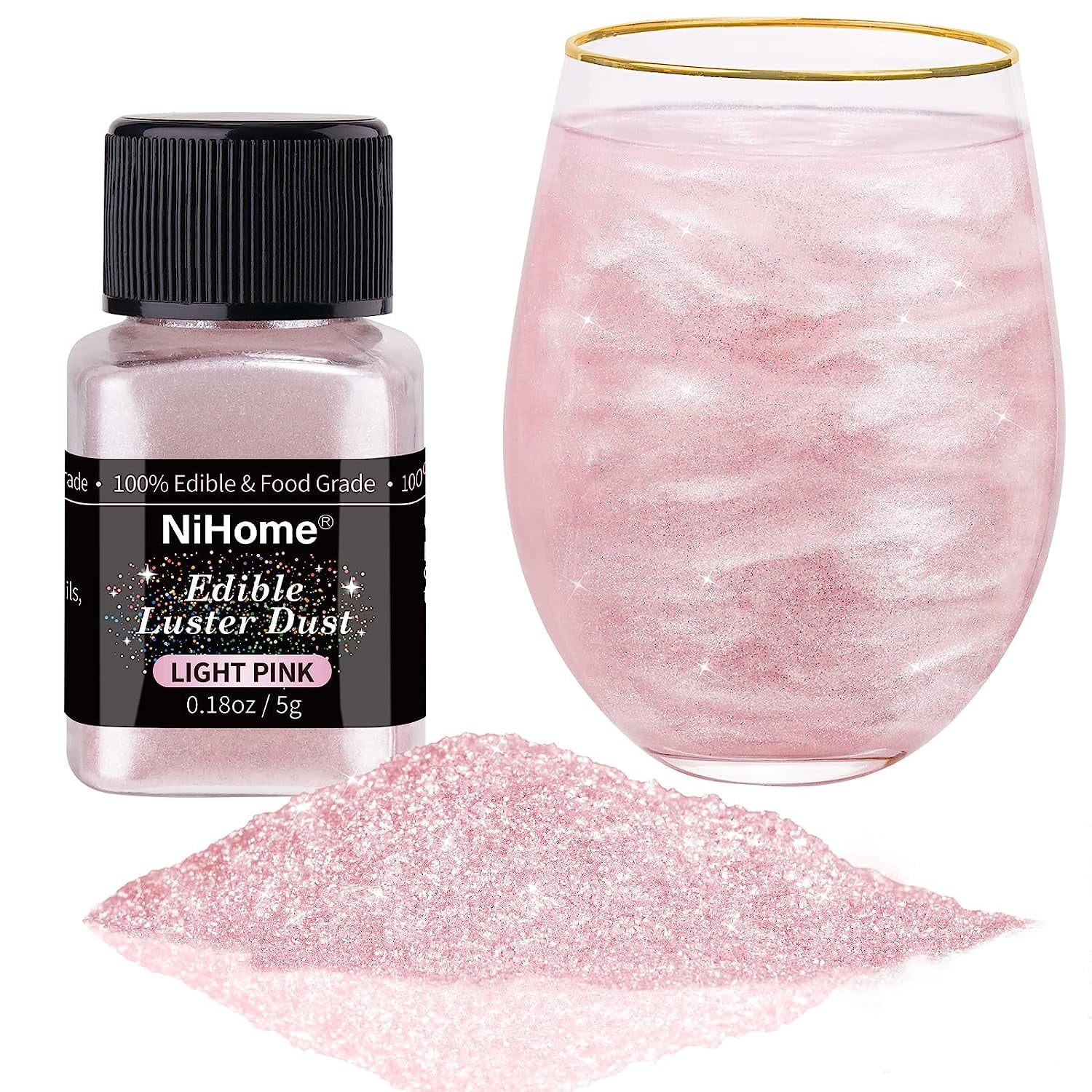 NiHome Edible Food-Grade Glimmer Powder Glitter Luster Dust