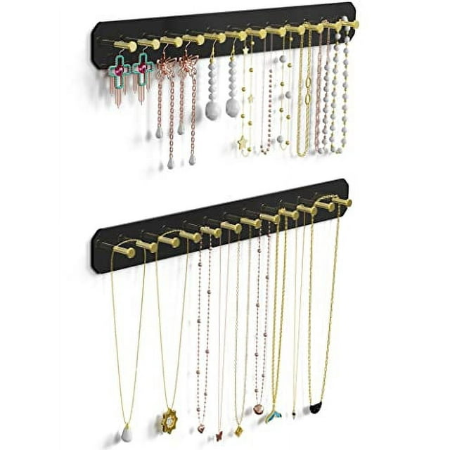NiHome Hanging Jewelry Organizers, Wall Mounted Acrylic Jewelry Holder Earring Necklace