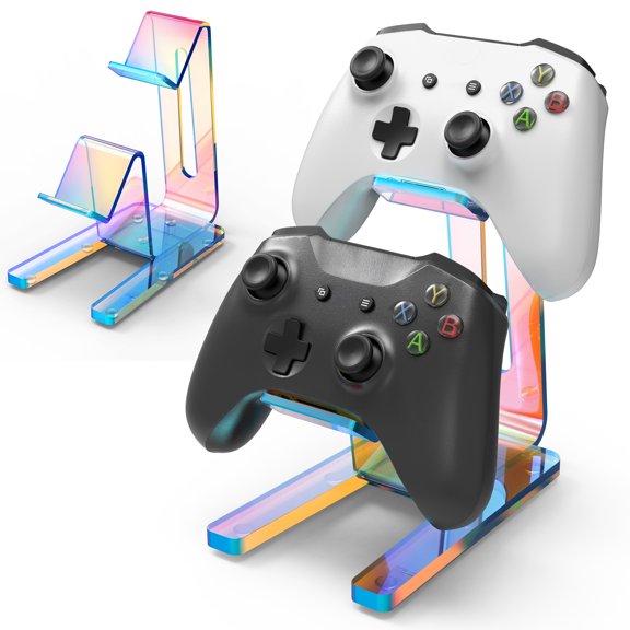 NiHome Iridescent Acrylic Game Controller Stand for Xbox PS Switch Controllers, Durable Acrylic Construction Secure Controller Display, Versatile Holder for Gamers Rooms Desks and Living Spaces