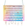 thumbnail image 1 of NiHome Iridescent Acrylic Hanging Earring Organizer, Wall Mount Jewelry Organizer Rack, Wall Earring Holder with 132 Earring Holes, 150 Slots, 23 Necklace Hooks for Stud Earring Bracelet Necklace Ring, 1 of 7