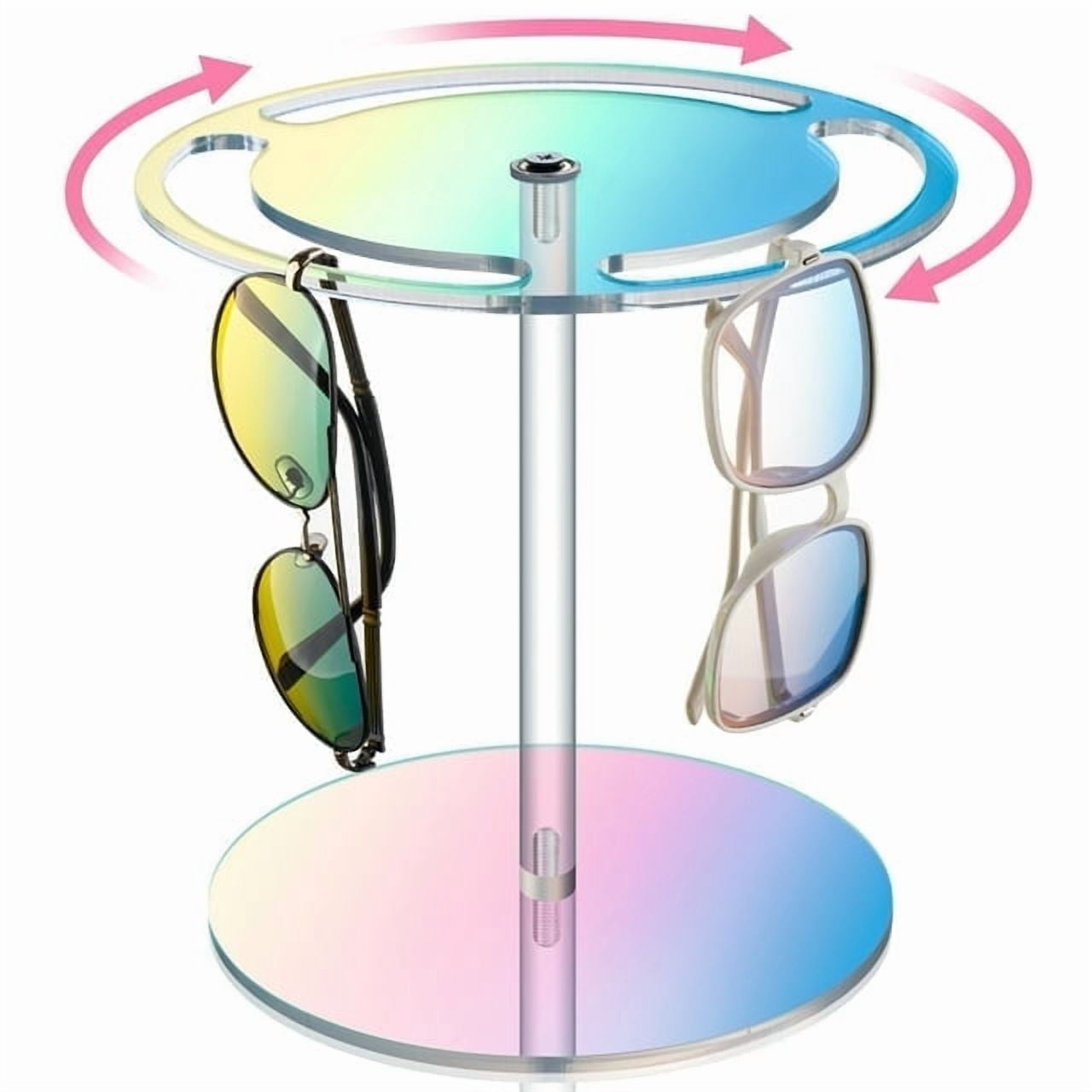 NiHome Iridescent Acrylic Rotating Sunglasses Holder Stand
