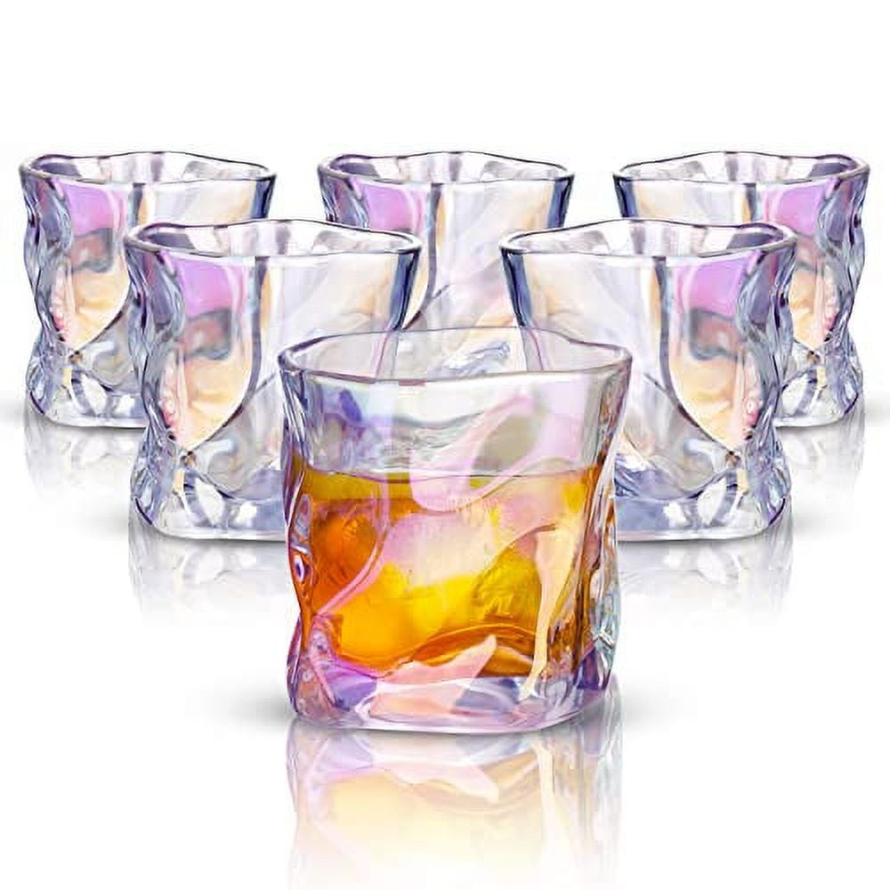 Glass Cup, Square and Twisted Set of 4 