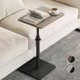 thumbnail image 1 of NiHome Minimalist Height Adjustable End Table, 360° Rotatable Sofa Armrest Side Tray Table, Adjustable Legs Space-Saving Couch Bedside TV Tray C-Shaped End Table Snack Table for Eating (Gray), 1 of 1