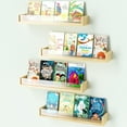 thumbnail image 1 of NiHome Solid Wood and Acrylic Floating Shelves for Children's Rooms, Nurseries, Playrooms, Easy Installation Clear Panels Book Display, Safe Reading Environment for Infants and Toddlers (Set of 4), 1 of 7