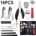 thumbnail image 1 of NiHome 14-In-1 Nail Care Set for Thick and Ingrown Nails for Men, Women, Seniors, Heavy-Duty Toenail Clipper Kit with Travel Case, Stainless Steel Trimmer, Dual Spring Cutter with Non-Slip Handle, 1 of 10