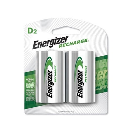 NiMH Rechargeable D Batteries 1.2V, 2/Pack